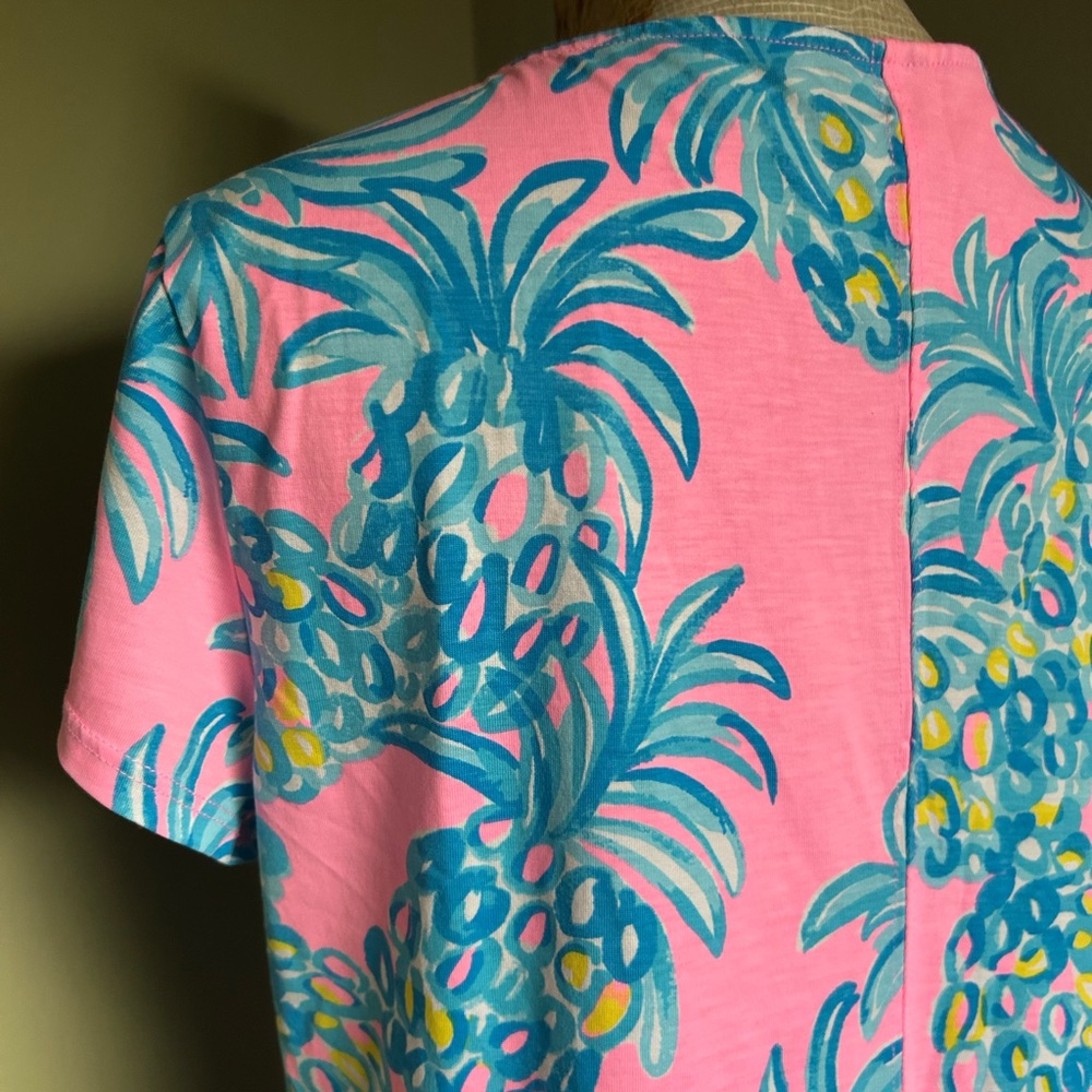 NWOT Lilly Pulitzer Tunic Pink and Blue Pineapple Print Sheath Dress Sz L - Picture 11 of 11